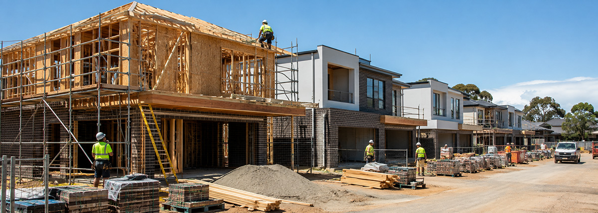 Townhouse property development under construction in Melbourne